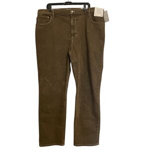 Abercrombie & Fitch High-Rise Straight Jeans - Olive Brown